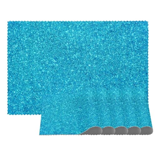 Glänzende blaue Tischsets, hitzebeständige Tischsets, 4er-Set, waschbar, rutschfest, schmutzabweisend, für den Außenbereich, für Tisch, Küche, Esszimmer, leicht zu reinigen Glänzende blaue Tischsets, hitzebeständige Tischsets, 4er-Set, waschbar, rutschfest, schmutzabweisend, für den Außenbereich, für Tisch, Küche, Esszimmer, leicht zu reinigen von Eslifey