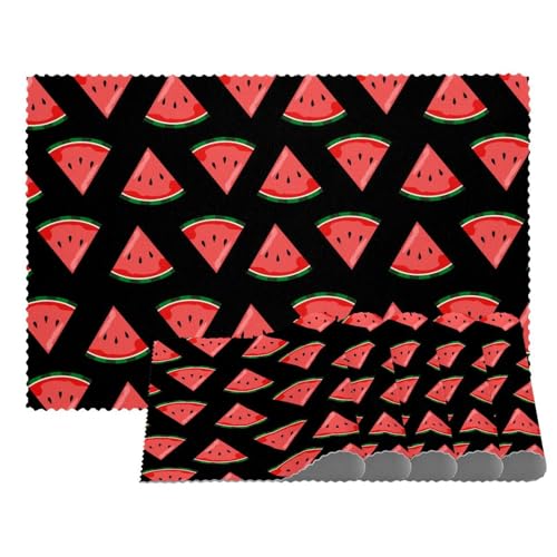 Obst-Wassermelonen-Platzsets, hitzebeständige Tischsets, 4er-Set, waschbar, rutschfest, schmutzabweisend, für den Außenbereich, für Tisch, Küche, Esszimmer, leicht zu reinigen von Eslifey
