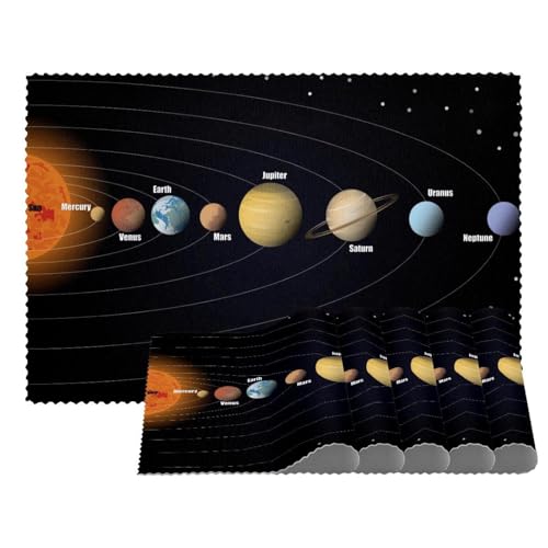 Tischset mit Sonnensystem, waschbar, rutschfest, Wärmeisolierung für Küche, Esszimmer, Restaurant, 45,7 x 30,5 cm, 6 Stück Tischset mit Sonnensystem, waschbar, rutschfest, Wärmeisolierung für Küche, Esszimmer, Restaurant, 45,7 x 30,5 cm, 6 Stück von Eslifey