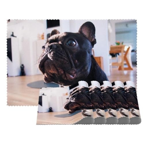 Tischsets mit Bulldogge, hitzebeständig, waschbar, rutschfest, schmutzabweisend, für den Außenbereich, für Tisch, Küche, Esszimmer, leicht zu reinigen, 4 Stück Tischsets mit Bulldogge, hitzebeständig, waschbar, rutschfest, schmutzabweisend, für den Außenbereich, für Tisch, Küche, Esszimmer, leicht zu reinigen, 4 Stück von Eslifey