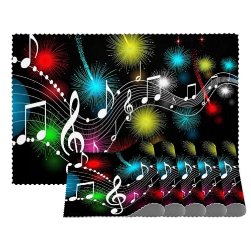 Tischsets mit Musiknoten, hitzebeständig, waschbar, rutschfest, schmutzabweisend, für den Außenbereich, für Tisch, Küche, Esszimmer, leicht zu reinigen, 4 Stück Tischsets mit Musiknoten, hitzebeständig, waschbar, rutschfest, schmutzabweisend, für den Außenbereich, für Tisch, Küche, Esszimmer, leicht zu reinigen, 4 Stück von Eslifey