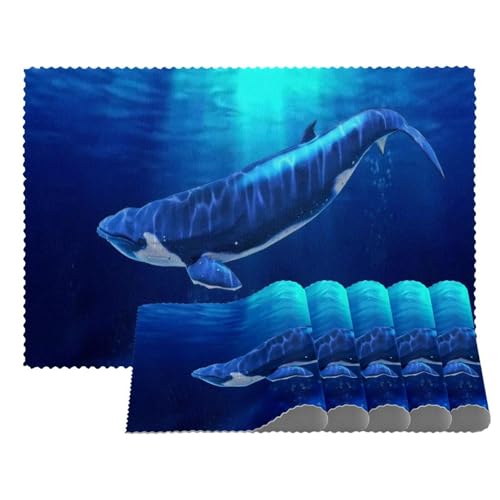 Whale Platzsets, hitzebeständige Tischsets, 4er-Set, waschbar, rutschfest, schmutzabweisend, für den Außenbereich, für Tisch, Küche, Esszimmer, leicht zu reinigen Whale Platzsets, hitzebeständige Tischsets, 4er-Set, waschbar, rutschfest, schmutzabweisend, für den Außenbereich, für Tisch, Küche, Esszimmer, leicht zu reinigen von Eslifey