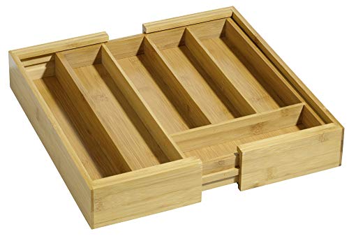 Besteckkasten SIMON aus Bambusholz, passend für alle handelsüblichen Schubladen, ausziehbar von ca. 28,5 auf ca. 40,0 cm, von Esmeyer