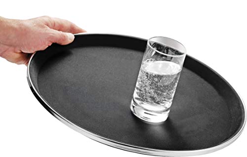 Esmeyer 307-010 Antirutsch-Tablett Tennessee, Fiberglas/Gummi, schwarz/Silber, 37 x 37 x 3.5 cm Esmeyer 307-010 Antirutsch-Tablett Tennessee, Fiberglas/Gummi, schwarz/Silber, 37 x 37 x 3.5 cm von Esmeyer