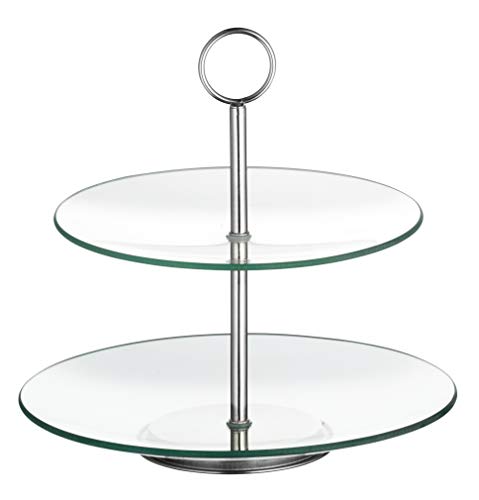 Esmeyer Etagere, Glas, transparent/Silber, 27 x 27 x 7 cm von Esmeyer