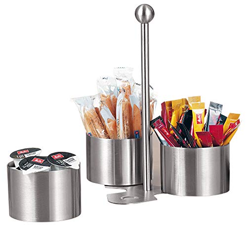 Caterado Snack-und Dip-Set Boston aus gebürstetem Edelstahl, Silber, 17 x 17 x 24 cm von Caterado