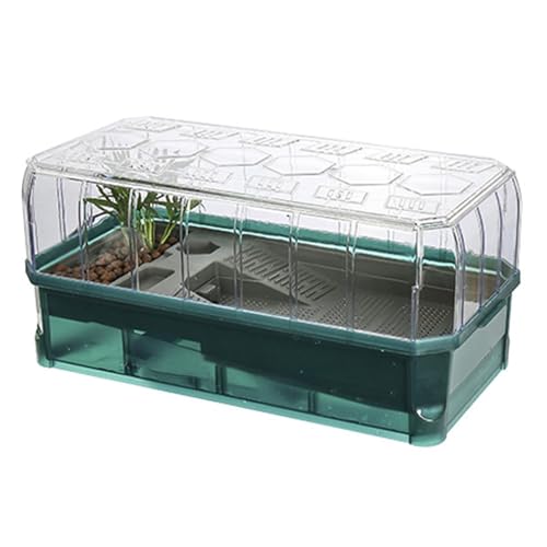 Terrarium Schildkröte - Schildkröten Terrarium Zubehör Wasserschildkröten Aquarium Komplettset mit Deckel | Wasserfiltration im Kreislauf | Terrarien für Reptilien & Amphibien | Turtles-Tank Acryl(Gre von EsmjcQualion