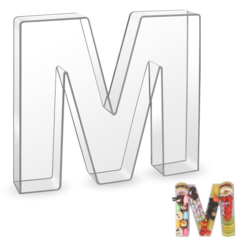 25,4 cm große transparente Acryl-Buchstaben-Box, wiederverwendbar, befüllbar, dekoratives Tablett, lebensmittelechtes Display für Süßigkeiten, Snacks und Desserts, perfekt für Partys, Geburtstage von Esmorah