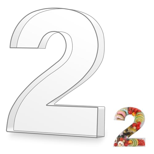 25,4 cm transparente Acryl-Zahlen-Charcuterie-Tafel-Box, wiederverwendbar, befüllbar, dekoratives Tablett, lebensmittelechtes Display für Süßigkeiten, Snacks und Desserts, perfekt für Partys von Esmorah