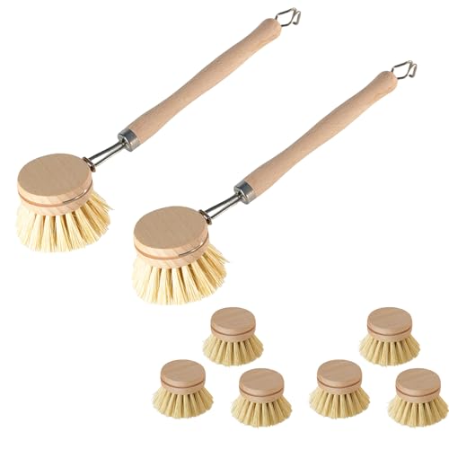 Esmula 2er Set Spülbürste Holzspülbürste + 6 Ersatzköpfe, nachhaltige Spülbürsten Holz mit 6 x Ersatzkopf, Abwaschbürste, Geschirrbürste, Küchenbürste, Bürste Küche Esmula 2er Set Spülbürste Holzspülbürste + 6 Ersatzköpfe, nachhaltige Spülbürsten Holz mit 6 x Ersatzkopf, Abwaschbürste, Geschirrbürste, Küchenbürste, Bürste Küche von Esmula