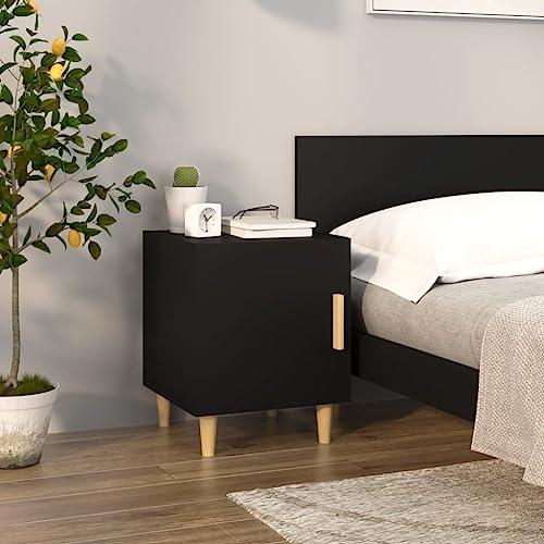 Kommode, Nachttisch, Nachttisch mit Stauraum, organisierter, handgefertigter Holz-Beistelltisch for Schlafzimmer, for Wohnzimmermöbel, geräumig ( Color : Schwarz , Size : 40 x 40 x 50 cm (B x T x H) ) von Esmyaqk