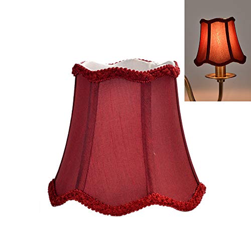 3er Set Stoff Lampenschirm E14 / E27 Modern Minimalist Clip On Light Shade für Tischlampe Candle Chandelier Light Wandleuchte (Rot) von Esoes