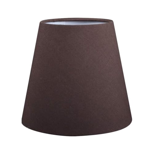 Esoes Stoff Lampenschirm E14 / E27 Clip On Lampenschirme Für Kronleuchter klein Modern Stoff Lampenschirme Dekoration Zubehör für Wandleuchte Lampe Kerze Kronleuchter Tischlampe (Braun) von Esoes