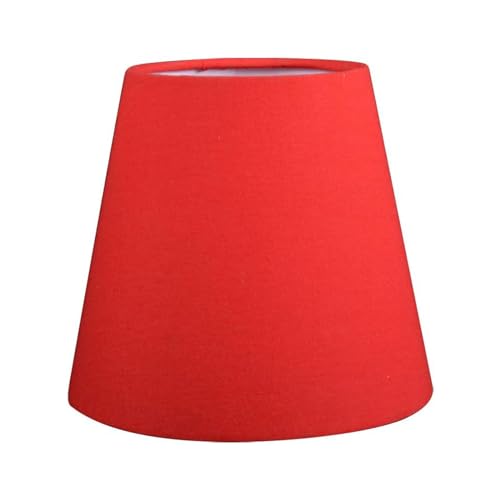 Esoes Stoff Lampenschirm E14 / E27 Clip On Lampenschirme Für Kronleuchter klein Modern Stoff Lampenschirme Dekoration Zubehör für Wandleuchte Lampe Kerze Kronleuchter Tischlampe (Rot) von Esoes