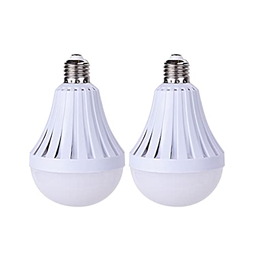 Esoes 2 Stück E27-Edison-Schraub-LED-Leuchtmittel, Notfall-Lampen für den Haushalt, für den menschlichen Körper, Energieeinsparung, intelligentes Licht, wiederaufladbar, 9 W von Esoes
