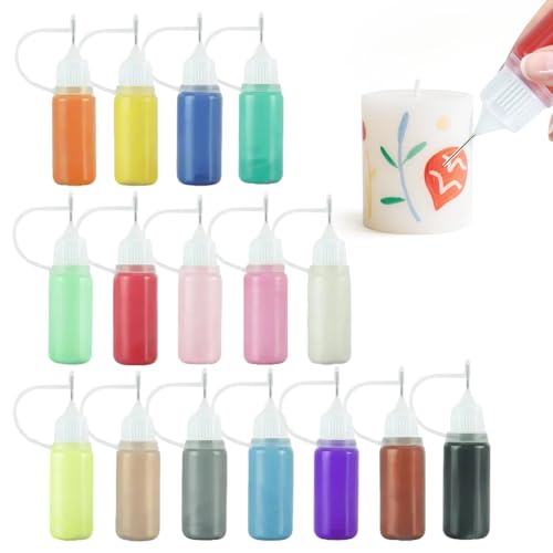 Esoes 16 Stück Art Porzellan Glasfarben Set 16 * 12ml Dreidimensional handbemalt, kann handgefertigt werden DIY Glaskeramik-Produkte, Haken Linie Tracing Rand von Esoes