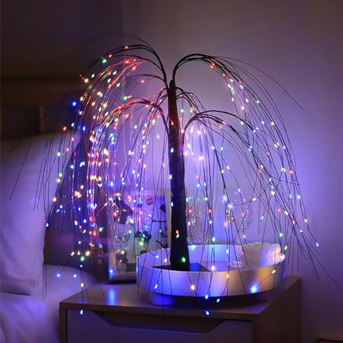 Eoses LED Lichterbaum, LED Baum Lichter,108 LED Baum Lampe,USB/Batteriebetrieben,Farbiges Licht Verstellbare Äste für Wohnzimmer, Büro, Esszimmer, Hotel, Innen Deko (Schwarz) von Esoes