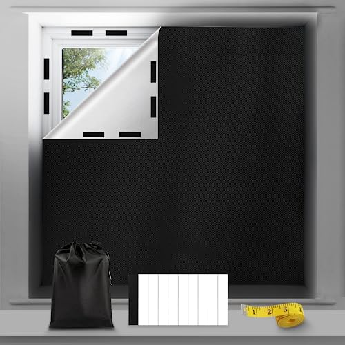 Verdunklungsstoff Fenster, 300 x 145 cm Dachfenster Verdunkelung 100% Verdunkelungsmaterial Tragbare Sonnenschutz Vorhang Reise verdunklungsstoff Fenster wärmeschutz zum Aufkleben, ohne Bohren von Esoes