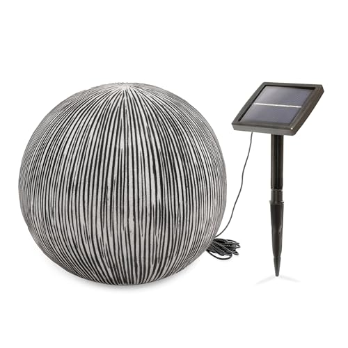 Esotec Gartendeko Solarkugel für außen | Sandstein-Optik | Solarkugelleuchte Garten | Gartendeko für draußen | Leucht-Kugel Kugelleuchte Solar-LED Solargarten wetterfest winterfest ⌀=27 cm 102676 von Esotec