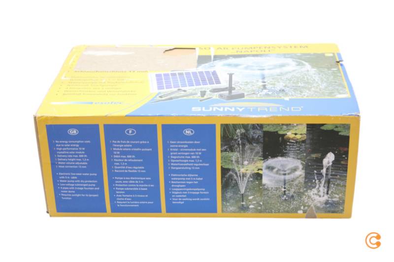 Esotec Napoli Solar Pumpenset Teichpumpe Gartenteich 600 L/H Förderhöhe 13m B-Ware von Esotec