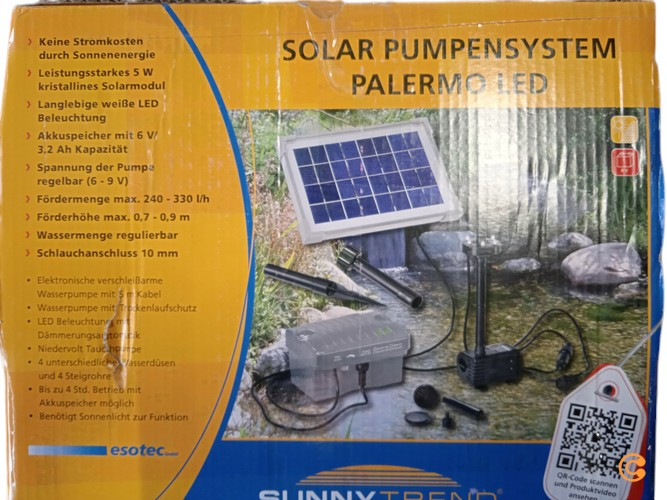 Esotec Palermo Led 101775 Solar Pumpenset Teichpumpe Wasserspiel 330 L/H    B-Ware von Esotec