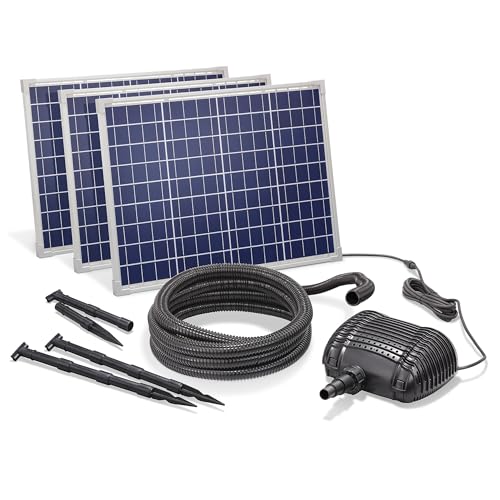 Esotec Solar Bachlaufset Waterfall 150 5000 Pro, Komplettset, Bachlaufpumpe 5000l/h, Solarmodule 150Wp, Erdspieß, Teichpumpe, DIY Solarbrunnen draussen, Wasserspiel außen, Gartenteich, 2,5m 101972 Esotec Solar Bachlaufset Waterfall 150 5000 Pro, Komplettset, Bachlaufpumpe 5000l/h, Solarmodule 150Wp, Erdspieß, Teichpumpe, DIY Solarbrunnen draussen, Wasserspiel außen, Gartenteich, 2,5m 101972 von Esotec