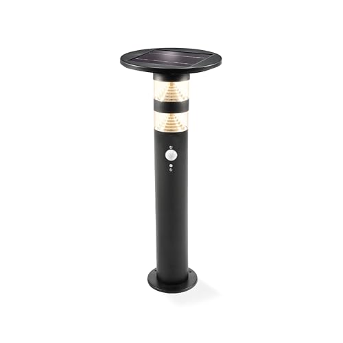Esotec Solar PIR-Standleuchte für außen CASOLI 55 | Bewegungsmelder LED-Solarleuchte Gartenleuchte Außenleuchte Gartenbeleuchtung Gartendeko | METALL Akku IP44 wetterfest schwarz H=55,5cm 102747 von Esotec
