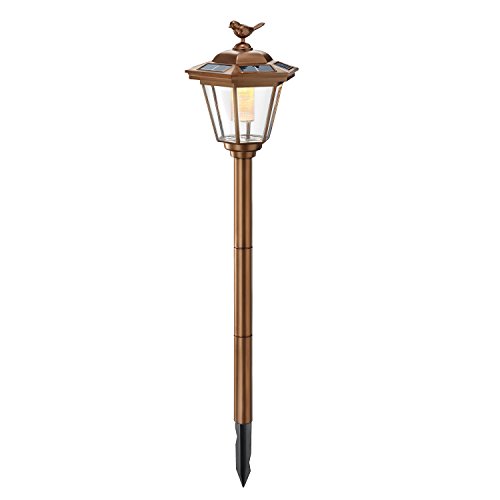 Esotec Solar Standleuchte Tivoli Lichtfarbe warmweiß 2800K, Höhe 68 cm, kupferfarben Laterne Solarleuchte Lampe Solarlampe 102062 von Esotec