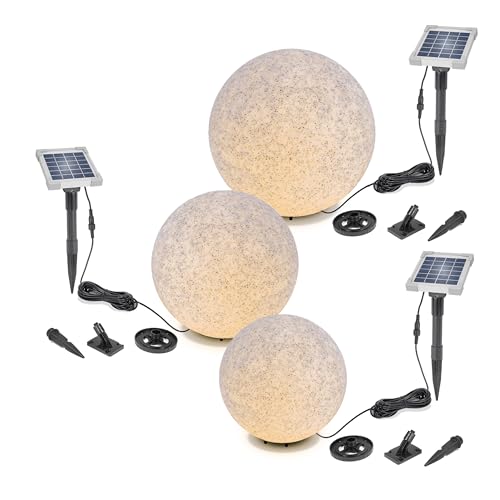 Esotec Solar Stein-Leuchtkugeln 3er Set, D=30,40,50cm, 9 Leuchtfarben, Dauer oder Wechsellicht, Akku, Erdspieß, Solarmodul-Wandhalterung, Schraubbefestigung, Solarkugel, Winterfest 106120 Esotec Solar Stein-Leuchtkugeln 3er Set, D=30,40,50cm, 9 Leuchtfarben, Dauer oder Wechsellicht, Akku, Erdspieß, Solarmodul-Wandhalterung, Schraubbefestigung, Solarkugel, Winterfest 106120 von Esotec