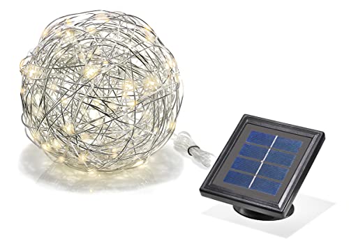 Esotec sotec Solarleuchte Wireball, 50 LED, stabiles Aluminium, Lichtfarbe kaltweiß 102112 von Esotec