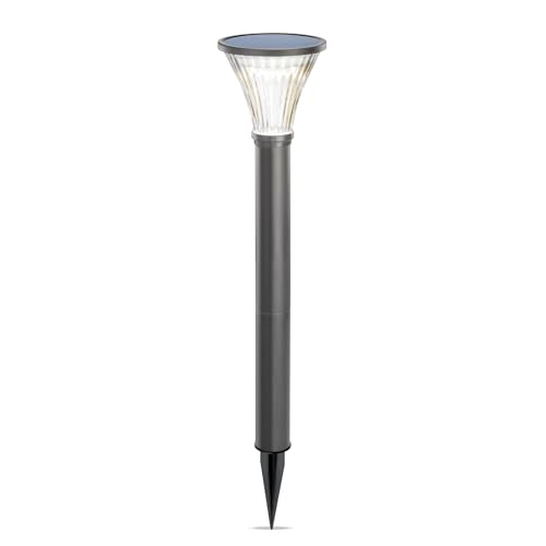 Esotec Solarleuchte für außen SALERNO 60 | DUO COLOR + Energiemanagement LED-Standleuchte Außenleuchte Wegeleuchte Gartenbeleuchtung Steckleuchte | METALL Akku IP64 wetterfest schwarz H=60cm 102528 von Esotec
