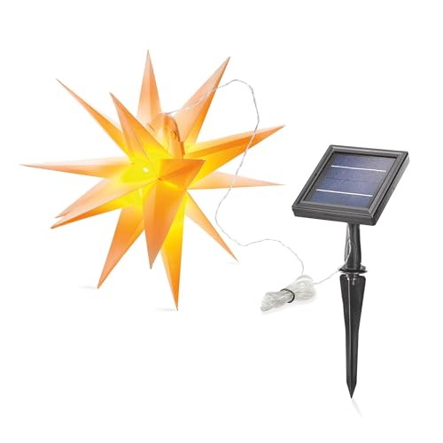 Esotec Solarleuchte für außen WEIHNACHTSSTERN 3D | DUO COLOR Solarlampe hängend Balkondeko Hängeleuchte Gartenfigur Stern winterlich LED Gartenbeleuchtung Weihnachts-Deko | IP44 D=35cm 102573 von Esotec