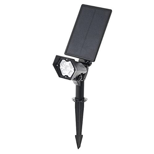 Esotec Vielseitiger Solarstrahler Multispot - 5 Lichtfarben RGB + kaltweiß - extragroßes 1,5 W Solarmodul - Dauer- oder Wechsellicht - Solarleuchte Spot Garten, 102049 von Esotec