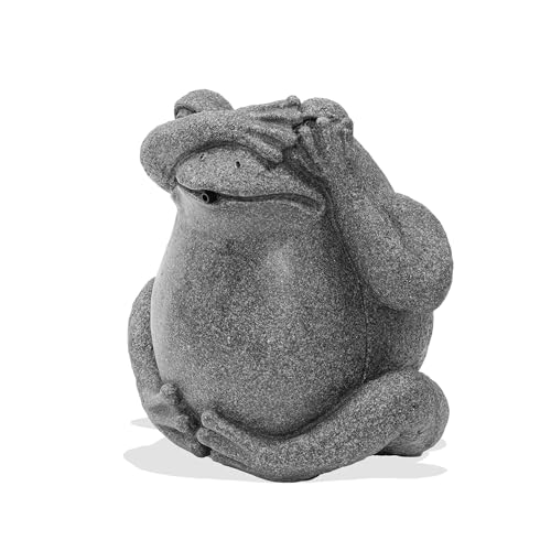 Esotec Wasserspeier-Figur Frosch sitzend EINZELFIGUR | Teichfigur Gartenstatue Gartenfigur Springbrunnen-Figur Wasserspiel für Terrasse Balkon-Brunnen Quellstein POLYRESIN Kunststein 100746 von Esotec