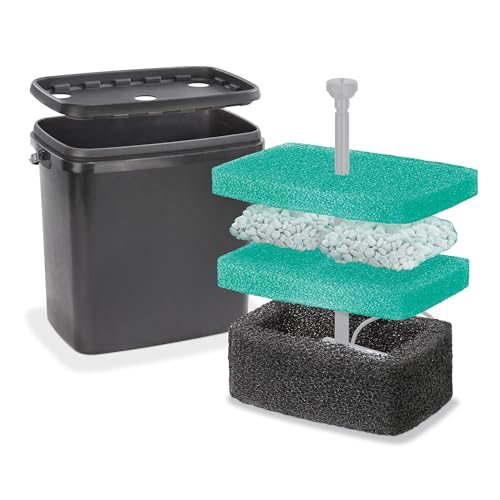 esotec Teichfilterbox L für Teichpumpen, Teiche bis 500l, 3 Filterschwämme, 2 Netzbeutel, zum Untertauchen, Teichfilter, Filteranlage, 101715 von Esotec