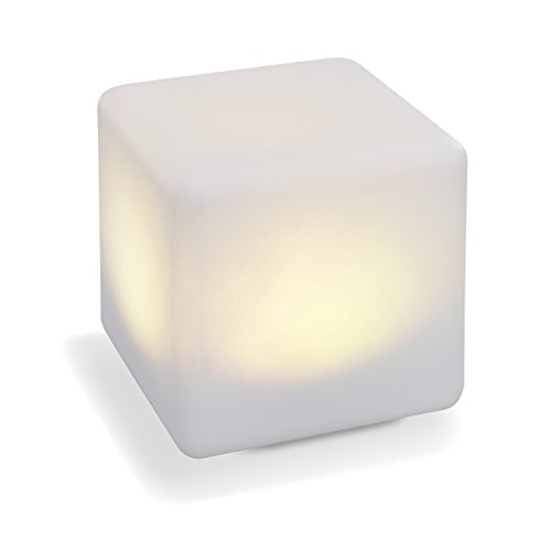 Solar Leuchtwürfel Smart Cube 18cm Kantenlänge Dauerlicht oder Wechsellicht, 7 Lichtfarben enthalten, 0,4 Watt Solarmodul, robuste Kunststoffausführung für Ganzjahreseinsatz, Solarlampe 106100 von Esotec
