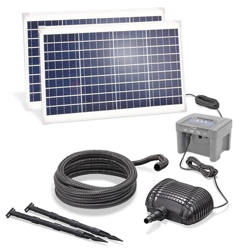 esotec Solar Bachlaufset 70 2800, LiFePO4 Akku, Bachlaufpumpe 2800 l/h, Erdspieß, Solarmodule 70 Watt, Solarbrunnen Vogeltränke, Komplettset, DIY Springbrunnen, Wasserspiel, außen, 101942 esotec Solar Bachlaufset 70 2800, LiFePO4 Akku, Bachlaufpumpe 2800 l/h, Erdspieß, Solarmodule 70 Watt, Solarbrunnen Vogeltränke, Komplettset, DIY Springbrunnen, Wasserspiel, außen, 101942 von Esotec