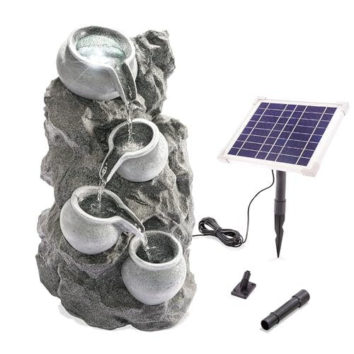 esotec Solar Felsen Kaskadenbrunnen, Akku, LED, Gartenliebhaber Geschenk, freistehender Springbrunnen, Gartenbrunnen Wasserspiel, Katzenbrunnen Zierbrunnen, dunkelgrau, H=30cm, außen, 101322 esotec Solar Felsen Kaskadenbrunnen, Akku, LED, Gartenliebhaber Geschenk, freistehender Springbrunnen, Gartenbrunnen Wasserspiel, Katzenbrunnen Zierbrunnen, dunkelgrau, H=30cm, außen, 101322 von Esotec