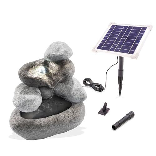 esotec Solar Felsenbrunnen, LiFePo4 Akku, LED, Geschenk Gartenliebhaber, Kaskadenbrunnen, freistehender Springbrunnen, Gartenbrunnen Wasserspiel, Katzenbrunnen, Zierbrunnen, grau, H24cm, außen, 101323 esotec Solar Felsenbrunnen, LiFePo4 Akku, LED, Geschenk Gartenliebhaber, Kaskadenbrunnen, freistehender Springbrunnen, Gartenbrunnen Wasserspiel, Katzenbrunnen, Zierbrunnen, grau, H24cm, außen, 101323 von Esotec
