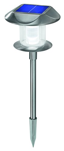 Esotec Solar Gartenstecker Solarleuchte Sunnylight, Duo Color, Akku, LED Stableuchte, Steckleuchte, Solarstecker, Solarfackel draußen, H38cm, Edelstahl, Metall, außen, Outdoor, 102093 von Esotec