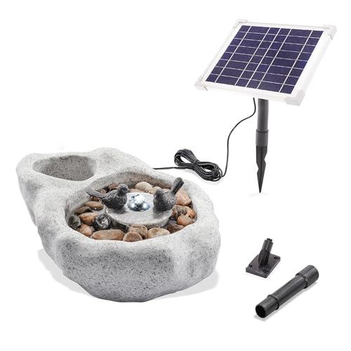 esotec Solarbrunnen Vogelbad, Akku, LED, Vogelpaar Tierfigur, freistehender Springbrunnen, Vogeltränke, Gartenbrunnen Wasserspiel, Gartenliebhaber Geschenk, Zierbrunnen, grau H=17cm, außen, 101319 esotec Solarbrunnen Vogelbad, Akku, LED, Vogelpaar Tierfigur, freistehender Springbrunnen, Vogeltränke, Gartenbrunnen Wasserspiel, Gartenliebhaber Geschenk, Zierbrunnen, grau H=17cm, außen, 101319 von Esotec