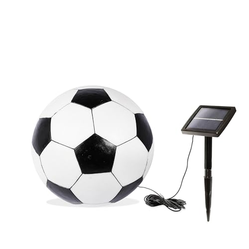 esotec Solarkugel für außen Fußball | Gartenleuchte Ball | Solarlampe Solarleuchte rund | Balkondeko Terrassendeko | LED-Deko Gartenkugel Gartenbeleuchtung Gartenfigur | 5500K ⌀=27cm 102687 von Esotec