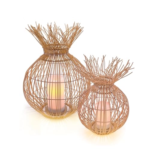 esotec Solarleuchte Praya, 2er Set, Flackerlicht, Akku, Polyrattan, Gartenleuchte, Solarlaterne, autarke Dekoleuchte, Solarlichter, Retro Lampe, Vintage, IP44, wetterfest, außen, 102277 esotec Solarleuchte Praya, 2er Set, Flackerlicht, Akku, Polyrattan, Gartenleuchte, Solarlaterne, autarke Dekoleuchte, Solarlichter, Retro Lampe, Vintage, IP44, wetterfest, außen, 102277 von Esotec