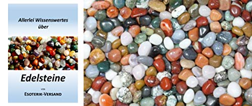 Edelsteine, polierte Trommelsteine, bunte Mischung, Größe ca. 1-2 cm, 500 g-Beutel, incl. 36seitige Broschüre (15,90€/kg) von Esoterik-Versand