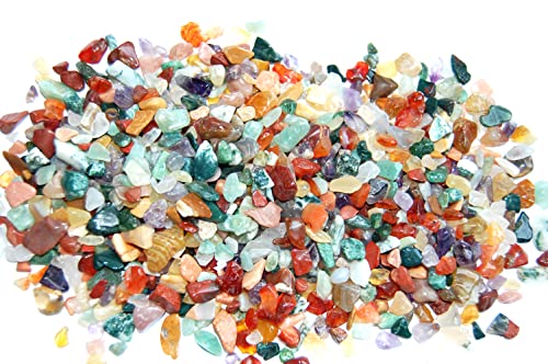 Edelsteine, polierte Trommelsteine, bunte Mischung, Größe mini, ca. 0,5 cm, 250 g-Beutel, incl. 36seitige Broschüre von Esoterik-Versand