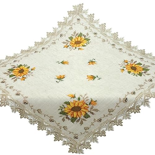 Tischdecke Beige 85x85 Mitteldecke Spitze Bestickt Tischserviette Stoff Pflegeleichte Tischdekoration Landhaus Tischwäsche Waschbar Tischdecke Beige 85x85 Mitteldecke Spitze Bestickt Tischserviette Stoff Pflegeleichte Tischdekoration Landhaus Tischwäsche Waschbar von Espamira