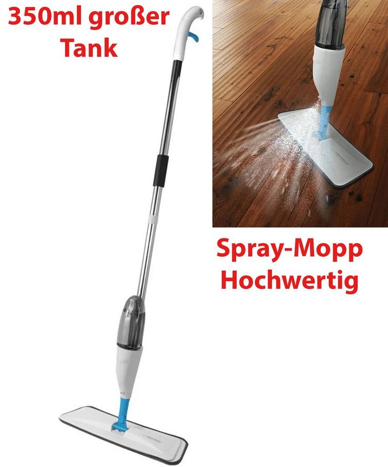 Esperanza Dampfmopp Wischmopp mit Staubauffangbehälter aus Kohlefaser Sprühkopf 350&600ml, Beweglicher Kopf & inkl Reinigungstuch Mikrofaser & Rostfreier Stahl von Esperanza