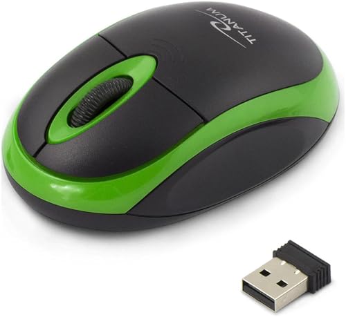 Titanum kabellose Computer-Maus mit USB-Funkempfänger (klein & handlich, 3 Tasten, Scrollrad, 1000dpi, grün) von Esperanza