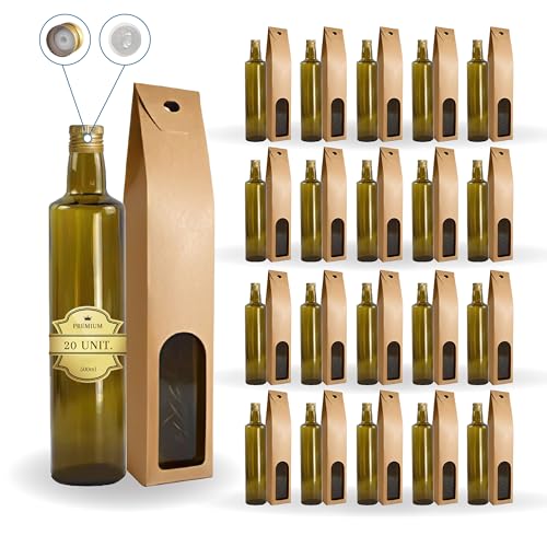 Espirito Rebelde 20 x Flaschen aus dunklem Glas, 500 ml, mit goldfarbenem Schraubverschluss, mit Ausgießer + 20 Dosen – Olivenöl, Essig, Alkohol, Saucen – Öl Espirito Rebelde 20 x Flaschen aus dunklem Glas, 500 ml, mit goldfarbenem Schraubverschluss, mit Ausgießer + 20 Dosen – Olivenöl, Essig, Alkohol, Saucen – Öl von Espirito Rebelde
