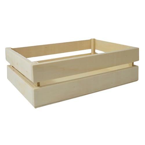 Espirito Rebelde Holzkiste im Kistenstil, 24,2 x 16,7 x 7,5 cm – Mehrzweckkiste: Obstkorb, Weihnachts- und Osterkorb, Aufbewahrungsbox – Dekobox von Espirito Rebelde